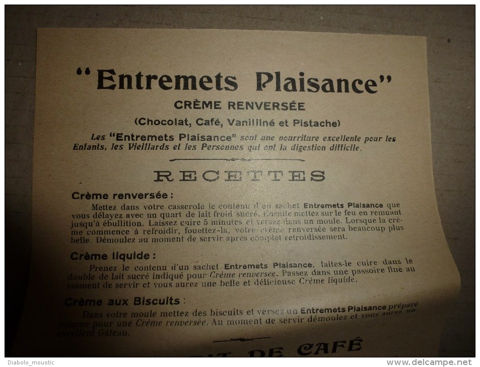 Vers 1900 Image D'EPINAL Réclame ENTREMETS PLAISANCE (recettes) Dimension 21,5 X 15,5 Cm , LE CHIEN & LE CHAT - Pubblicitari