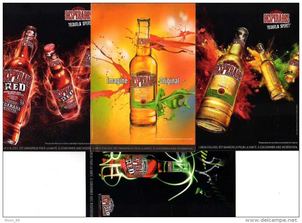 974 - ILE DE LA REUNION -  Ile Bourbon -  Carte Pub Biere Desperados Red  Tequila  4 Cpsm - Autres & Non Classés