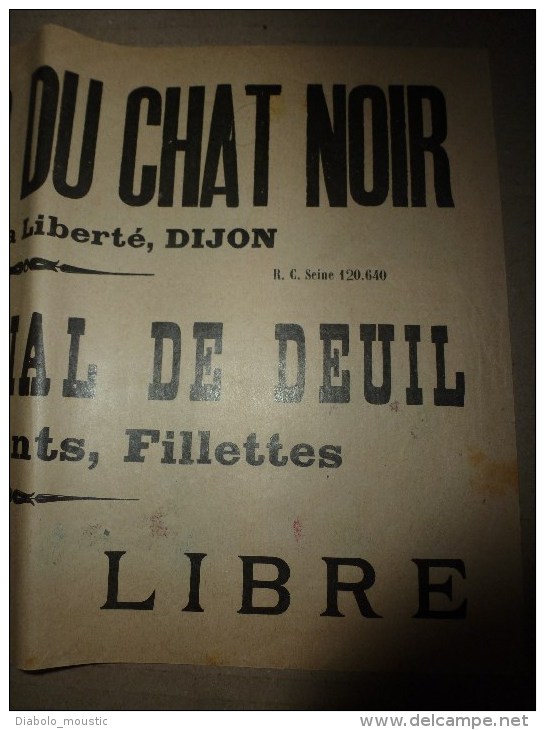 Vers 1900 Image D'EPINAL Réclame  LES MODES DU CHAT NOIR ,dimension 29,6 X 19,5 Cm ,QUESTIONS-DEVINETTES - Pubblicitari