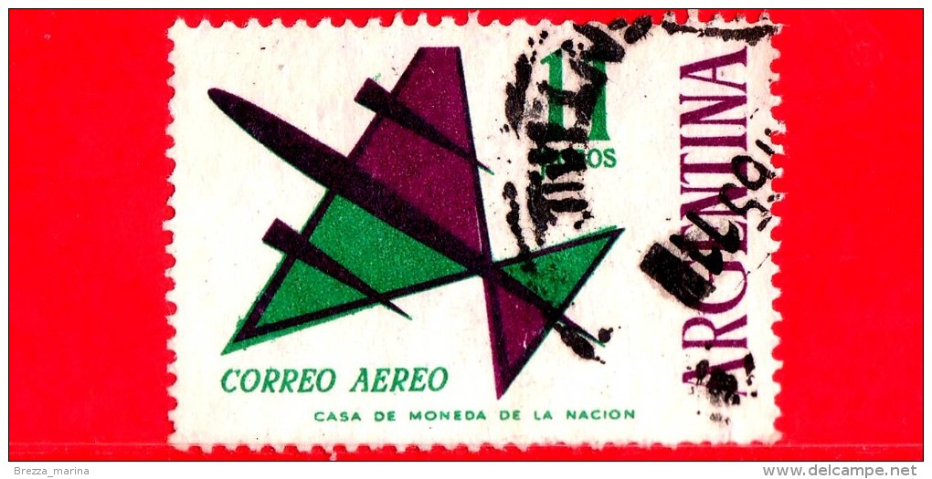 ARGENTINA - Usato -  1963 - Posta Aerea - Aereo Stilizzato - 11 - Used Stamps