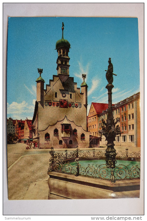 (6/2/37) AK "Kempten" Rathaus Mit Brunnen Mit Bronceguß-Säule Aus Dem Jahr 1601 - Kempten