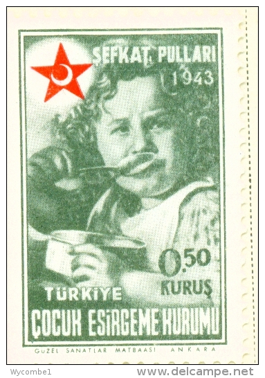 TURKEY  -  1943  Child Welfare  0.50k  Mounted/Hinged Mint - Unused Stamps