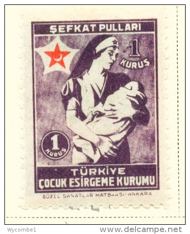 TURKEY  -  1945  Child Welfare  1k  Mounted/Hinged Mint - Unused Stamps
