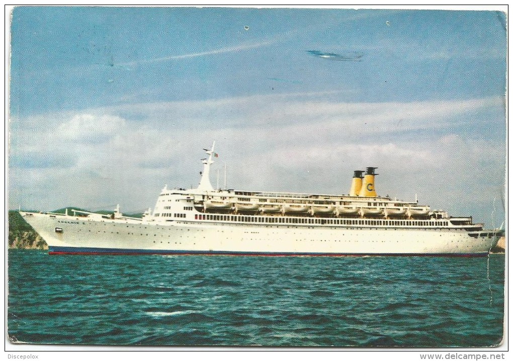 K2825 T/N Eugenio Costa - Navi Ships Bateaux / Viaggiata 1966 - Paquebote