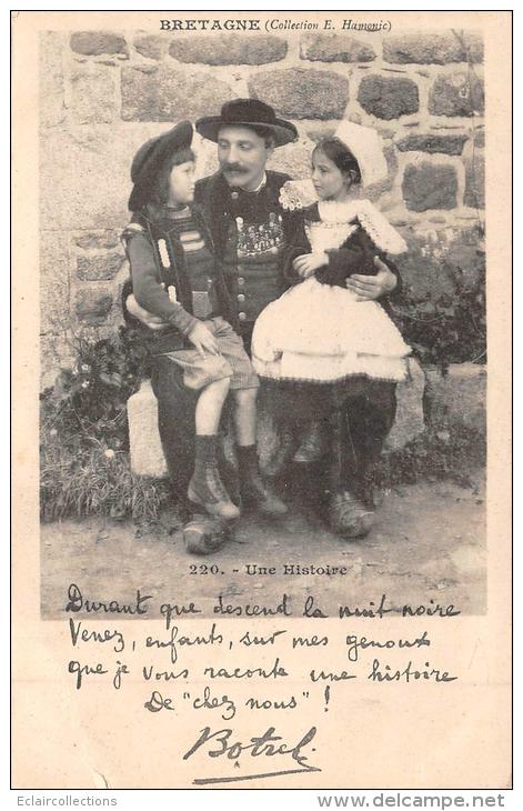 Bretagne        T.Botrel   Avec 2 Enfants Sur Ses Genoux - Bretagne