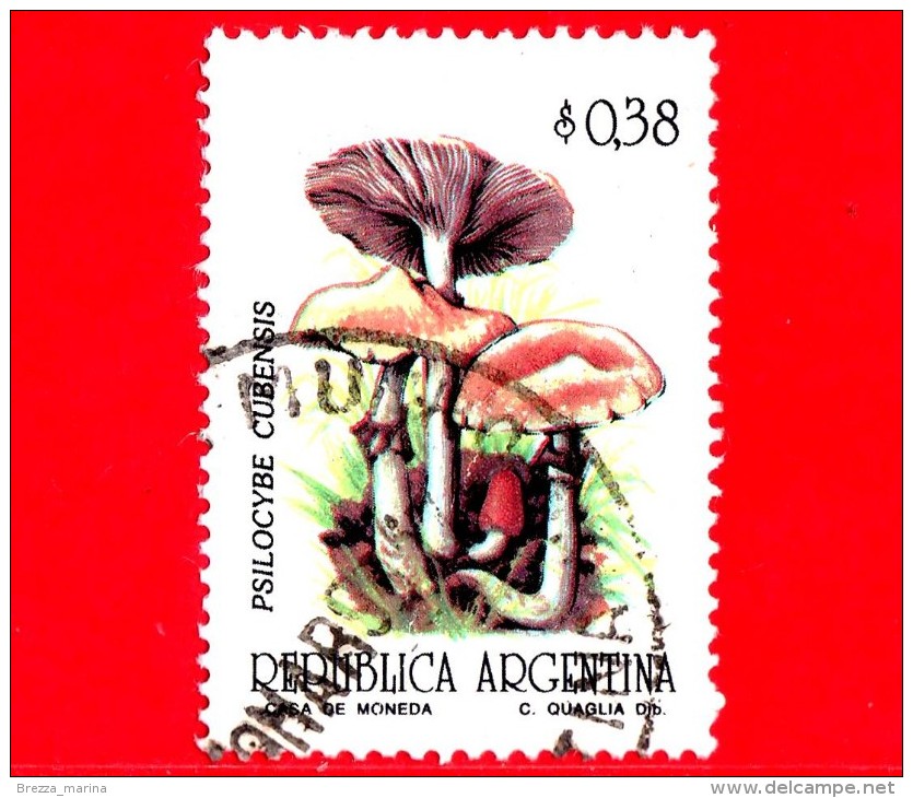 ARGENTINA - Usato -  1992 - Funghi - Mushrooms -  Psilocybe Cubensis - 0.38 - Usados