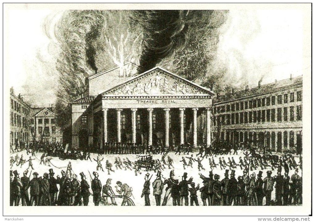 BELGIQUE (22/01/1855) : Incendie Du Théâtre De La Monnaie. CARTE 13 DES ARCHIVES DU "SOIR" ( 2005). - Catástrofes