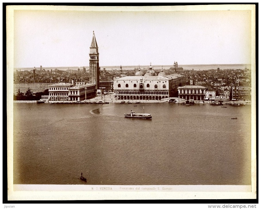 2 Photographies Originales Fin XIXème 25x19cm Venise Venezia Campanile S. Giorgio Piazza S. Marco NW43 - Old (before 1900)