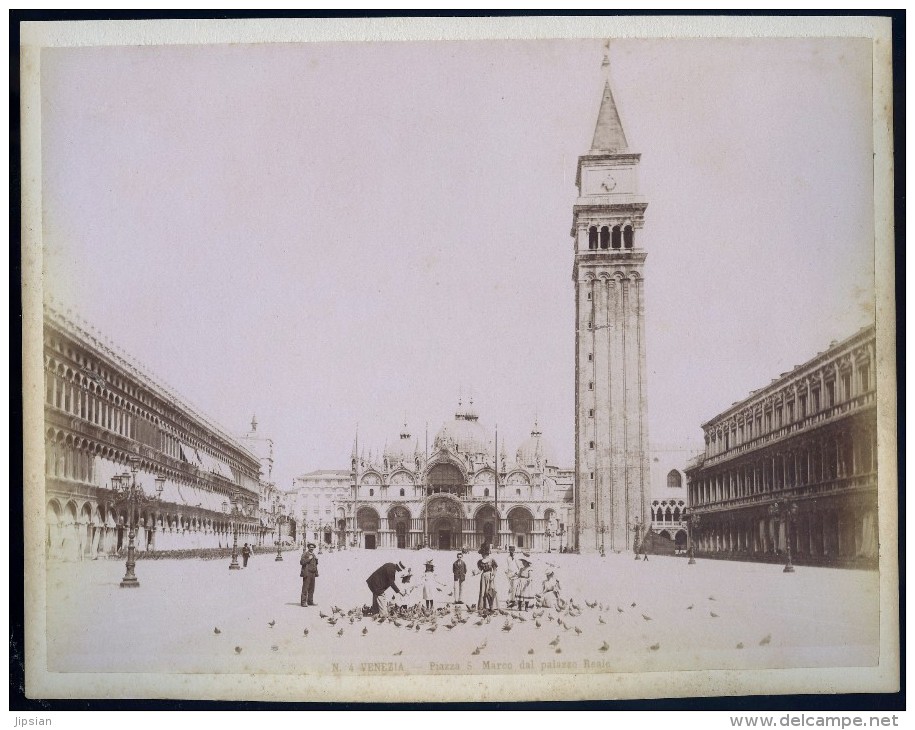2 Photographies Originales Fin XIXème 25x19cm Venise Venezia Campanile S. Giorgio Piazza S. Marco NW43 - Old (before 1900)