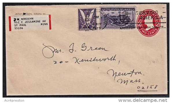 A5380 USA 1972, Pre-paid Cover To Newton - 1961-80