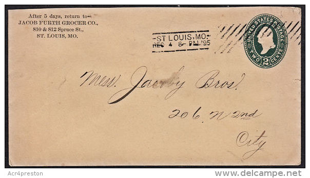 B5207 USA 1895, Pre-paid Cover (St Louis) - ...-1900