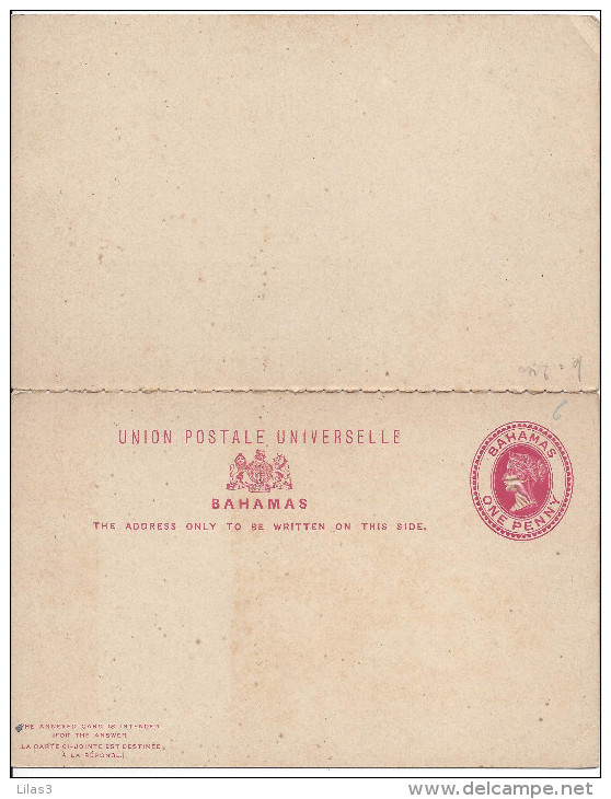 ENTIER POSTAL One Penny Rouge Carte Postale Avec Réponse Payée Reine Victoria - 1859-1963 Crown Colony