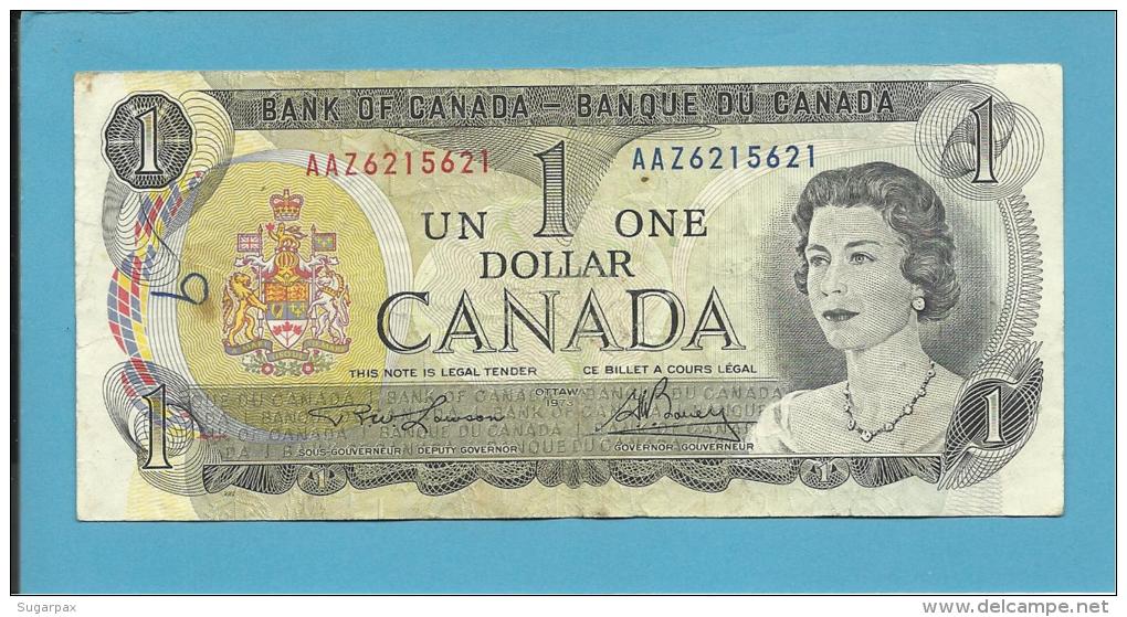 CANADA - 1 DOLLAR - ( 1973 ) - Pick 85a - Sign Lawson-Bouey - 2 Scans - Canada