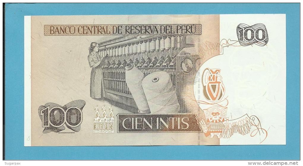 PERU - 100 INTIS - 26.06.1987 - Pick 133 - UNC. - RAMON CASTILLA - 2 Scans - Peru