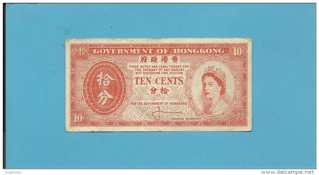HONG KONG -  10 CENTS - Sign. 1 ( 1961 - 65 ) - P 327 - QUEEN ELIZABETH - 2 Scans - Hong Kong