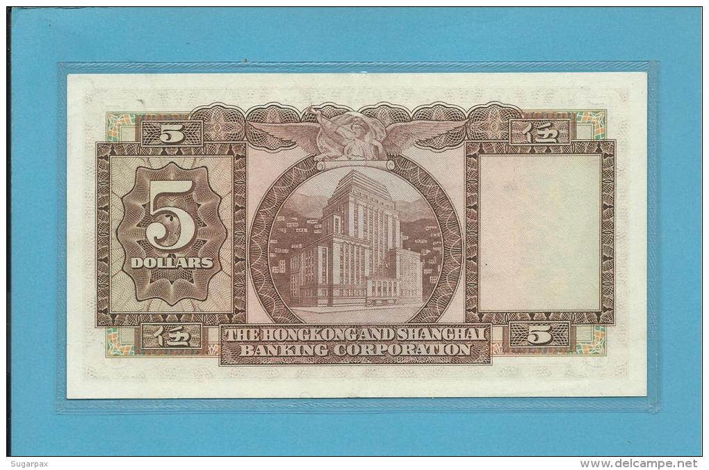 HONG KONG - 5 DOLLARS - 1975 - P 181.f - 2 Scans - Hongkong