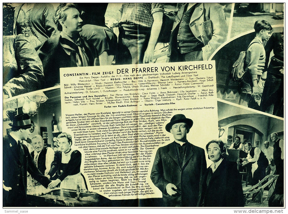 Das Neue Film-Programm Von Ca. 1955  -  "Der Pfarrer Von Kirchfeld"  -  Mit Claus Holm , Ulla Jacobsson - Zeitschriften