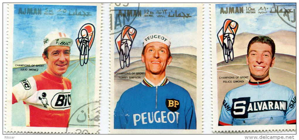 CYCLISME(6 TIMBRES) AJMAN - Cyclisme