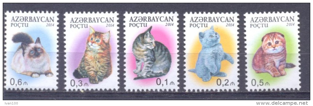 2014. Azerbajian, Cats, 5v, Mint/** - Azerbaijan