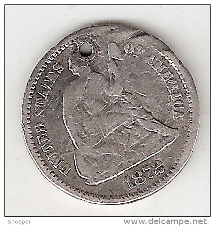 *usa  1/2 Dime  1872 Km 91  Look !! - Half Dime