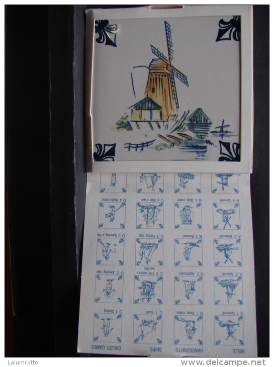 PH. 2. Petit Carreau Delf Polychrome.  Un Moulin.  Collection KLM Businesss Class - Delft (NLD)