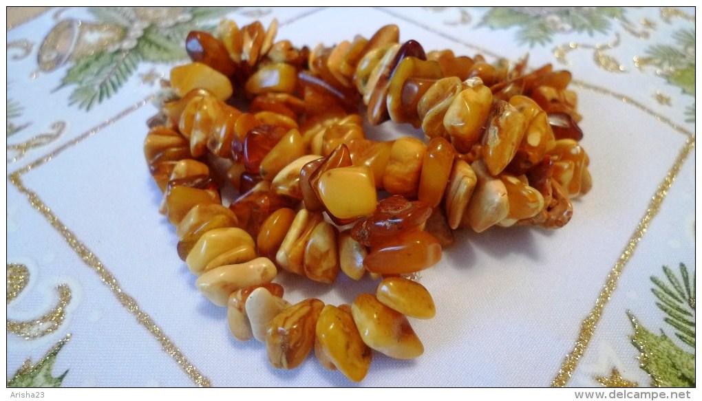Vintage Jewelry Medicine Charm Beads Necklace With Antique Baltic Amber Yolk Yellow Butterscotch - 73g - Necklaces/Chains