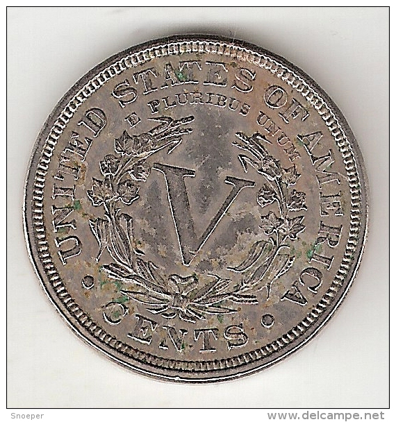 *usa  5 Cents   1887 Km 112 Vf+ !!!!!  Look !! - 1883-1913: Liberty (Liberté)