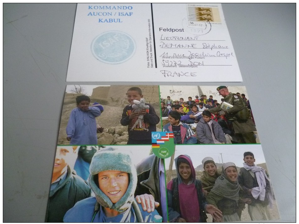 2 CARTES POSTALES DU KOMMANDO ALLEMAND AUCON/ISAF  KABUL - Documents