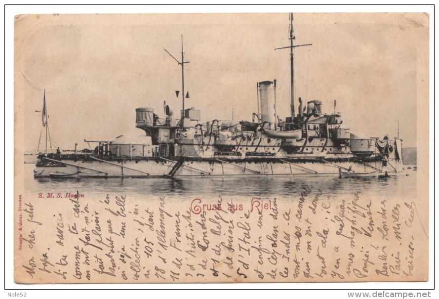 ALLEMAGNE - KIEL - Gruss Aus Kiel - SMS Hagen - 1899 - RARE - Kiel