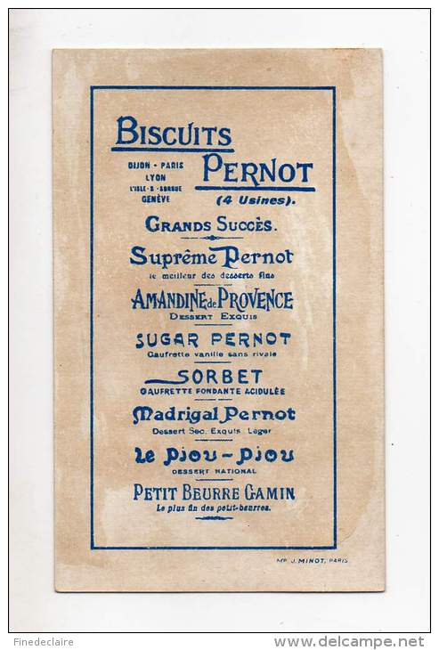 Chromo - Biscuits Pernot ( 4 Usines) - J'y Songerai, Madame! Réponse D'in Vieux Chevalier à La Reine Marguerite - Pernot