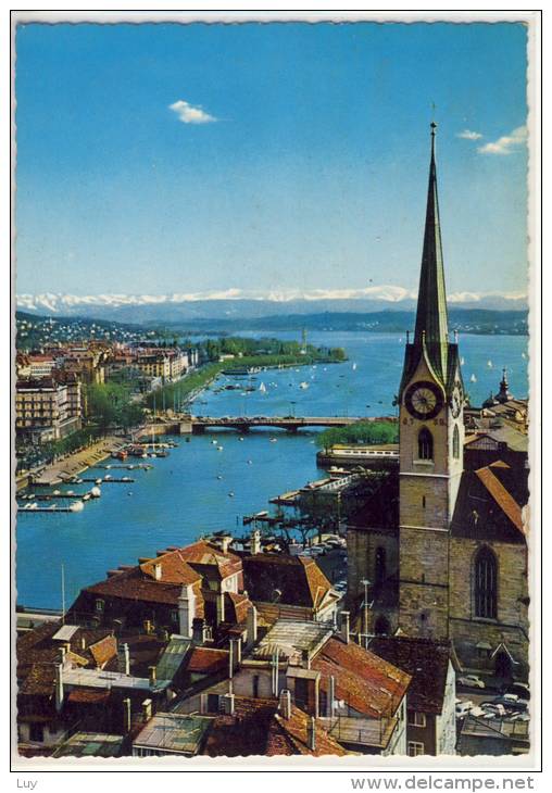 ZÜRICH - Frauenmünster M. Blick Auf See Und Alpen,  1966 - Zürich