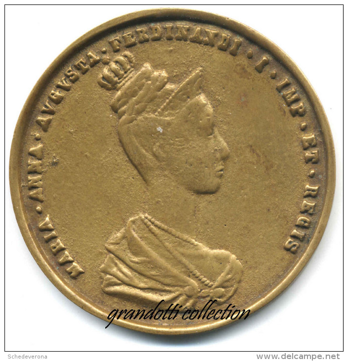 MEDAGLIONE INCORONAZIONE PRAGA MARIA ANNA AUGUSTA 1836 - Royal / Of Nobility