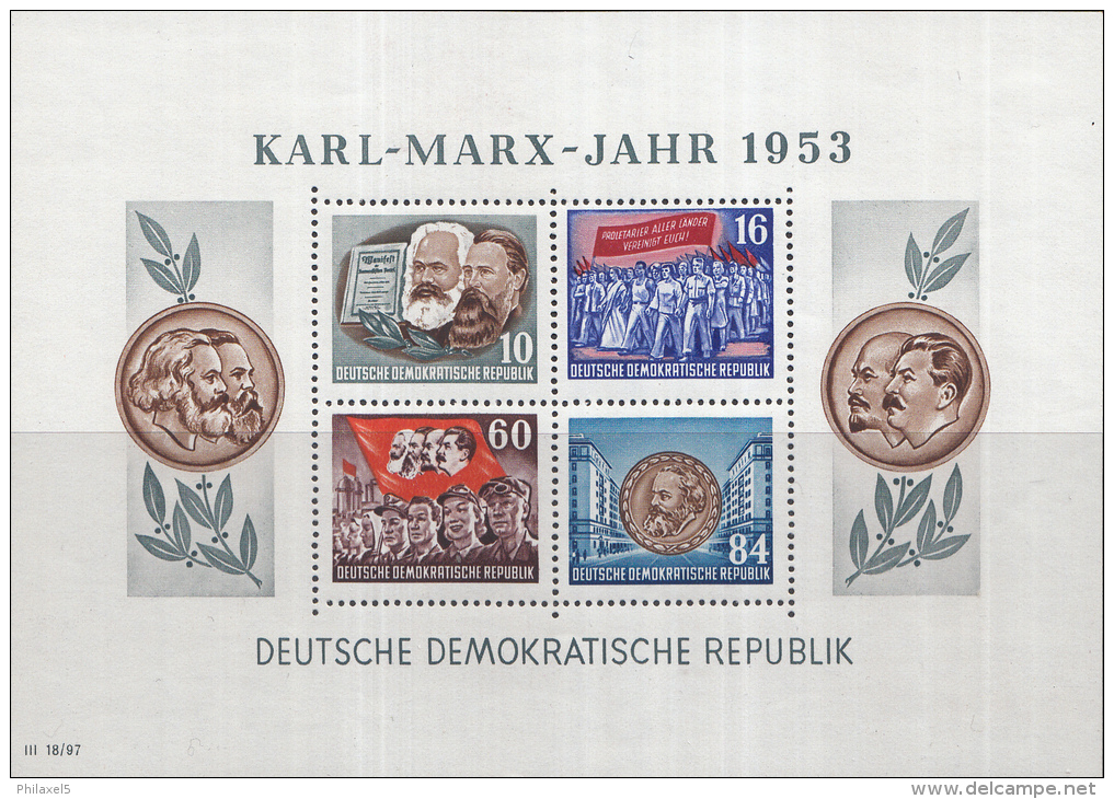 Oost-Duitsland - Karl-Marx-Jahr &ndash; Postfris/MNH &ndash; Michel Block 9A - Andere & Zonder Classificatie