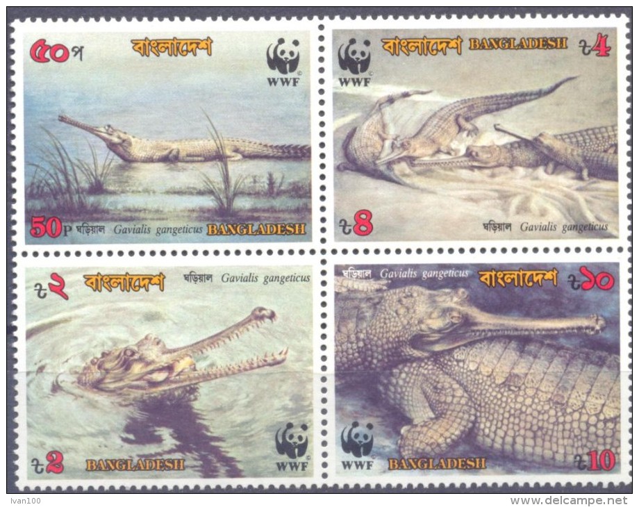 1974. Bangladesh, WWF, Crocodiles, 4v, Mint/** - Bangladesch