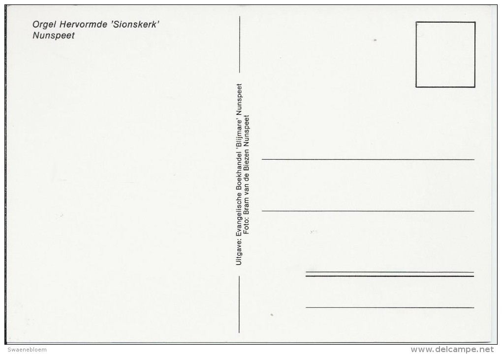 NL.- Nunspeet. Hervormde Sionskerk Kerk. Orgel. 2 Scans - Nunspeet