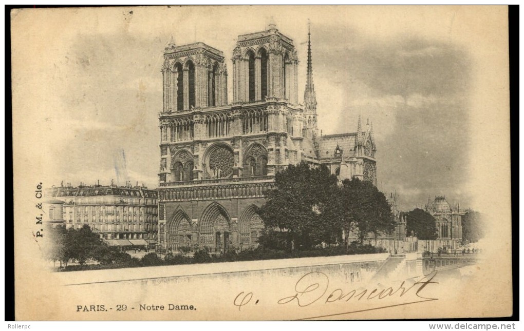 100153 Sc J5 10c DUE CDS NAMUR(STATION)//03 FROM PARIS-50//R.ST DENIS, FRANCE-POST CARD PARIS-29-NOTRE DAME[ P.M.& CIE.] - Covers & Documents