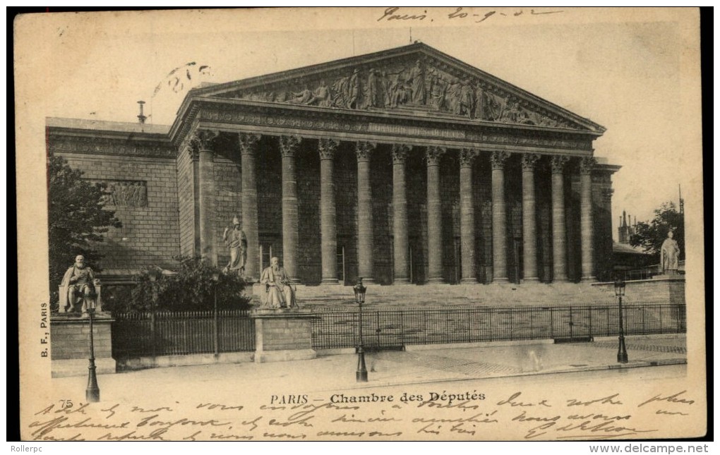 100154 Sc 133 RIGHTS OF MAN  POST CARD PARIS CHAMBRE DES DEPUTES - DCDS ARIS // DEPART>NAMUR (STATION)//02  [B.F.,PARIS] - Other Monuments