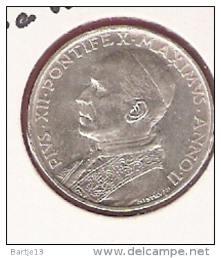 VATICAAN 5 LIRE 1940 SILVER ST.PETER IN THE BOAT KM28 - Vatican