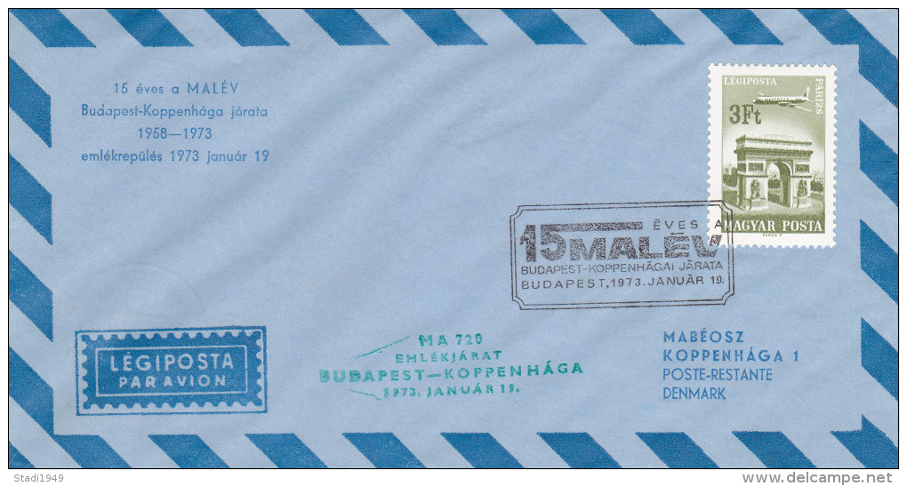 MALEV flightpost LEGIPOSTA Set of 8 airletters 1969 - 1973 (329)