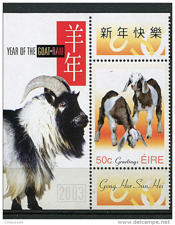 (cl 20 - P45) Irlande ** (ref. Michel Au DosTbre Du Bloc N° 48 Année Lunaire Chinoise Du Bélier Et Du Bouc (chevreaux) - - Blocks & Sheetlets