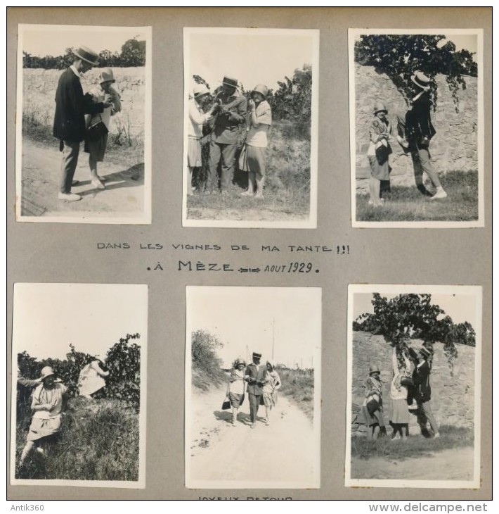 Lot De 6 Photos Amateur Mèze (34 Hérault) 1929 - Photographie Ancienne - No CPA - Mèze