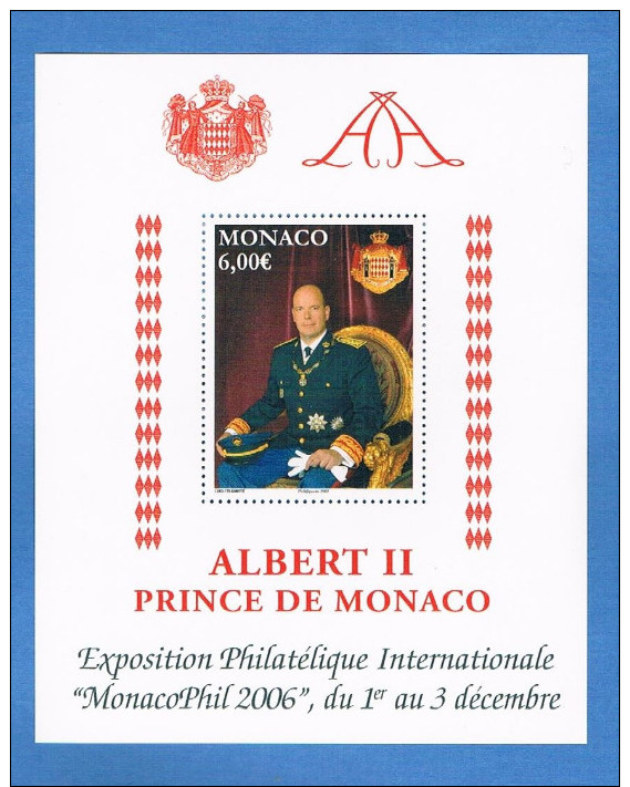 Monaco - Année 2006 - Bloc Feuillet Albert II Prince De Monaco - Exposition Philatélique Internationale - Neuf** - Blocs