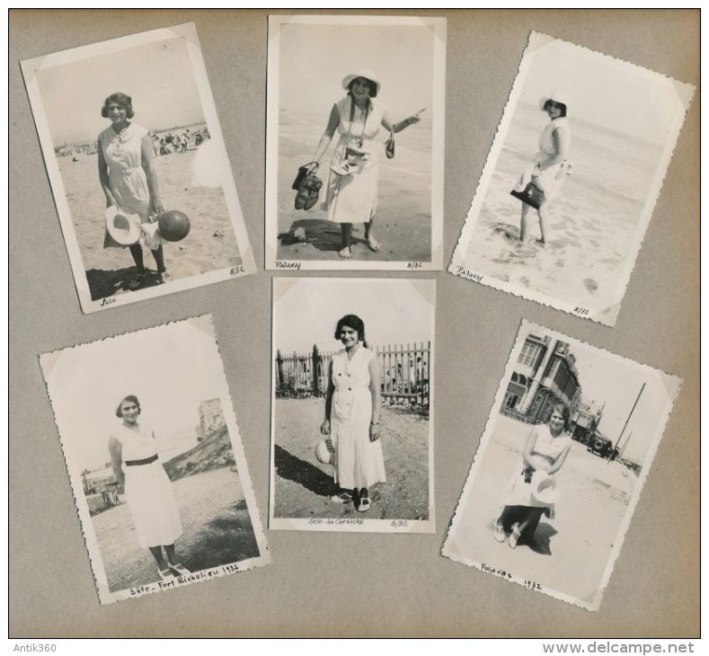 Lot De 6 Photos Amateur Palavas - Sète - 1932 - Photographie Ancienne No CPA - Palavas Les Flots
