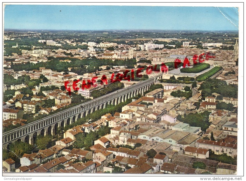 34 - MONTPELLIER -  L' AQUEDUC SAINT CLEMENT ET LE JARDIN DU PEYROU - VUE AERIENNE - Montpellier