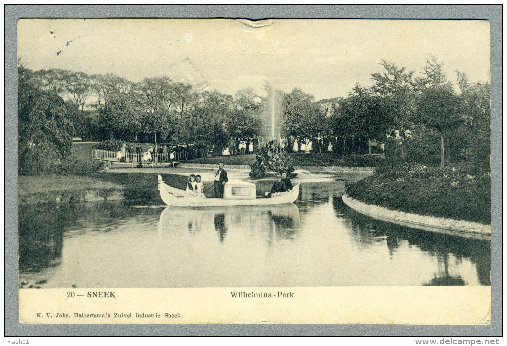 Wilhelmina Park - Sneek, Holland Netherlands Nederland - Uitgave N.V. Johs C1910-12 - Nice Postmark Haarlem - Sneek