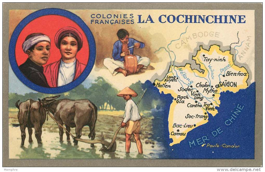 Produits Du Lion Noir -   Carte Publicitaire - Les Colonies Françaises  -- La Cochinchine - Other & Unclassified