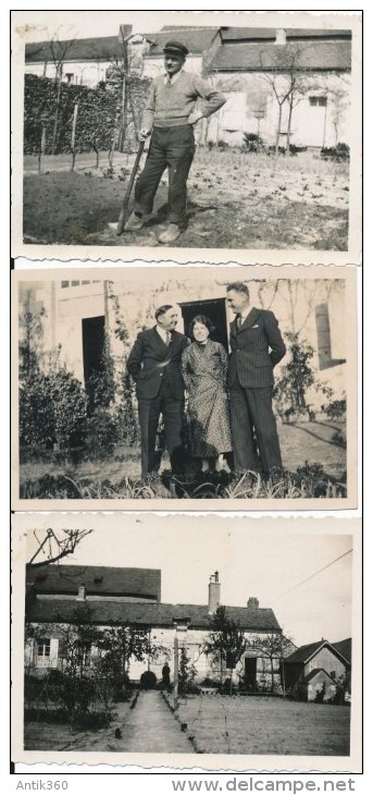 Lot De 3 Photos Amateur BAUGE Baugé 1935 - Photographie Ancienne No CPA - Lagny Sur Marne