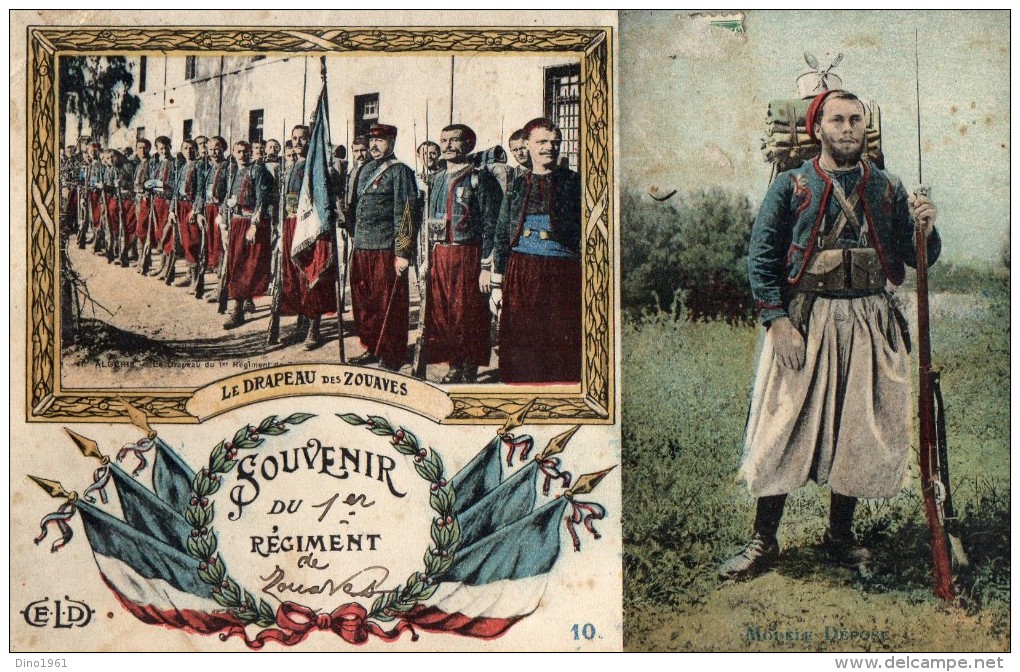 CPA 1138 - MILITARIA - Carte Militaire - Souvenir Du 1er Régiment De Zouaves - Regiments