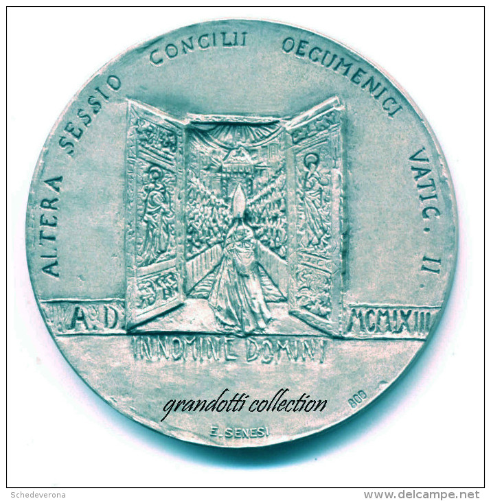 PAPA PAOLO VI CONCILIO MEDAGLIA STRAORDINARIA 1963  ARGENTO - Royal/Of Nobility