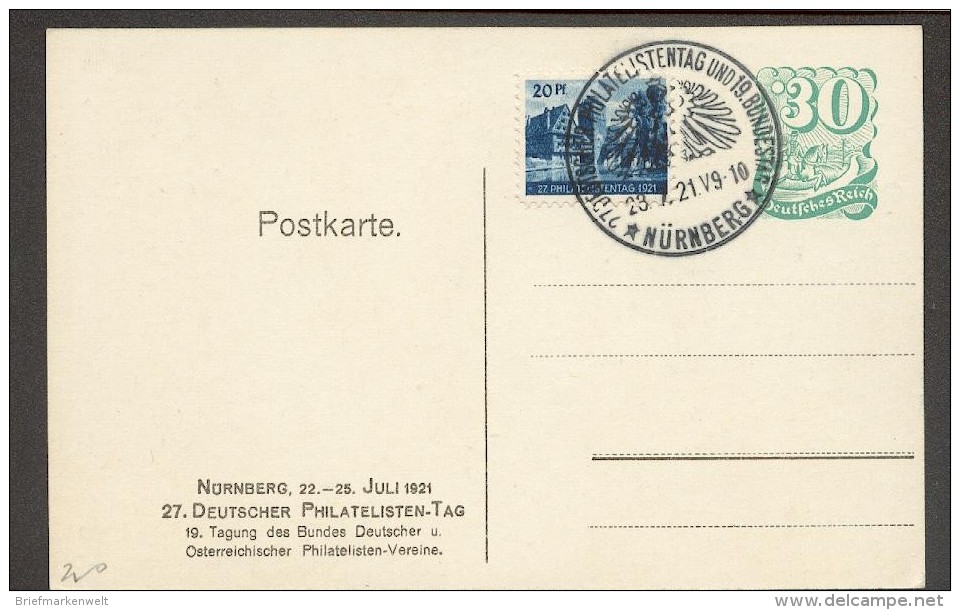 DR-Infla PRIVAT 1921 GA BRIEFMARKENTAG (D7032 - Autres & Non Classés